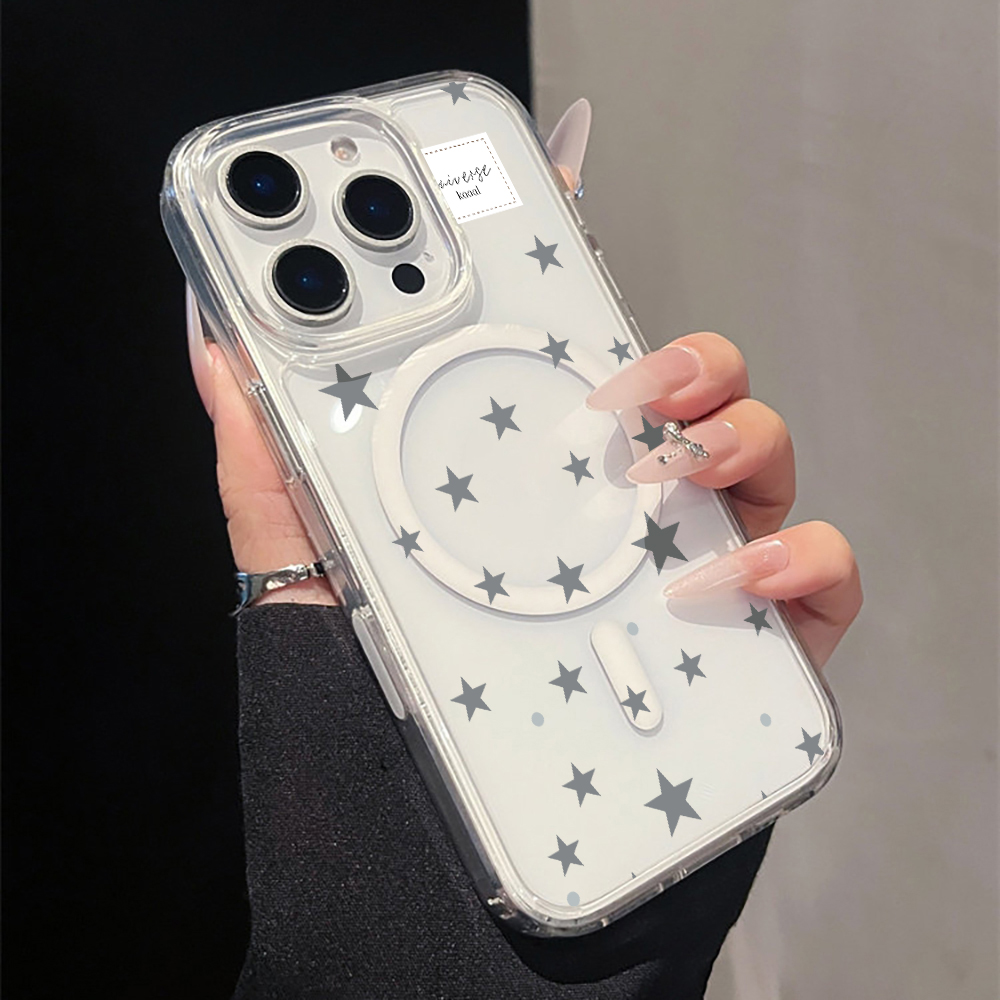 Grey Star Print magnetic Clear - огляд і ціна Phone Cases Magnetic